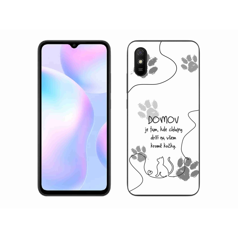 Gél borítás mmCase a Xiaomi Redmi 9A számára - macska motívum fehér háttérrel
