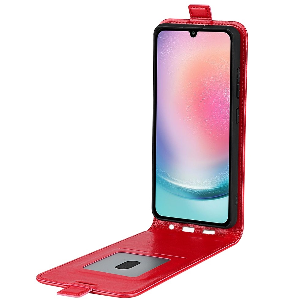 Függőleges könyvtáska Samsung Galaxy A25 5G készülékhez - piros