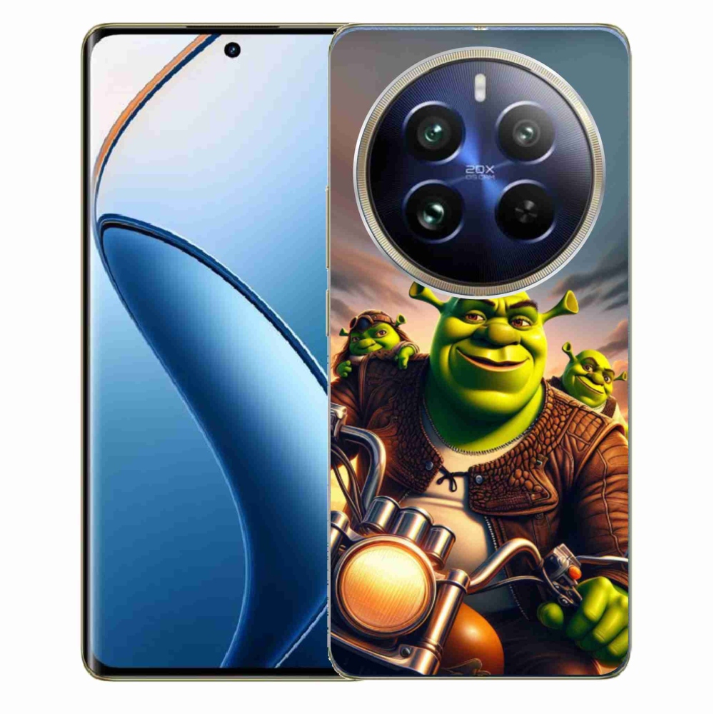 Zselés borítás mmCase a Realme 12 Pro 5G/12 Pro+ 5G számára - Shrek egy motorkerékpáron