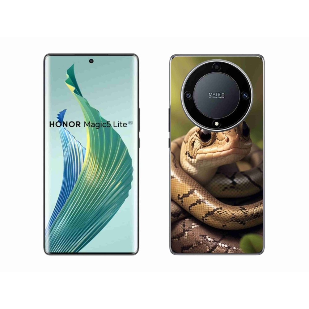 Zselés borítás mmCase a Honor Magic 5 Lite 5G számára - kígyó 1