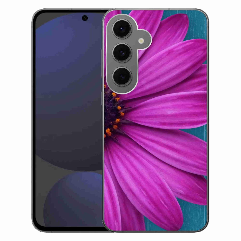 Zselés tok mmCase Samsung Galaxy S24 FE készülékhez - lila margaréta