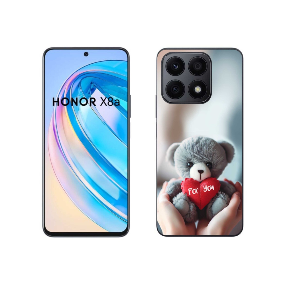 Gél borítás mmCase a Honor X8a számára - mackó a szerelmesek számára