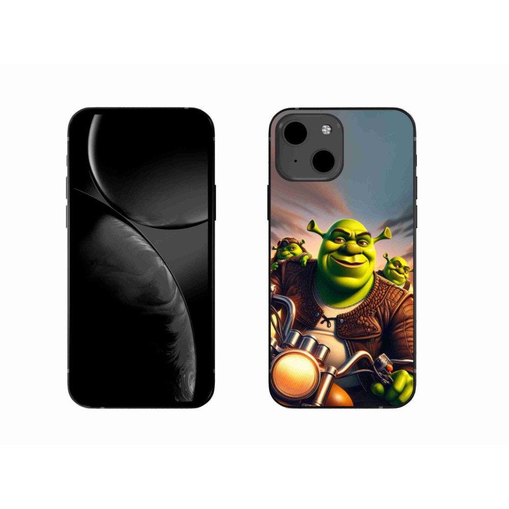 Zselés borítás mmCase iPhone 13 6.1 készülékhez - Shrek egy motorkerékpáron