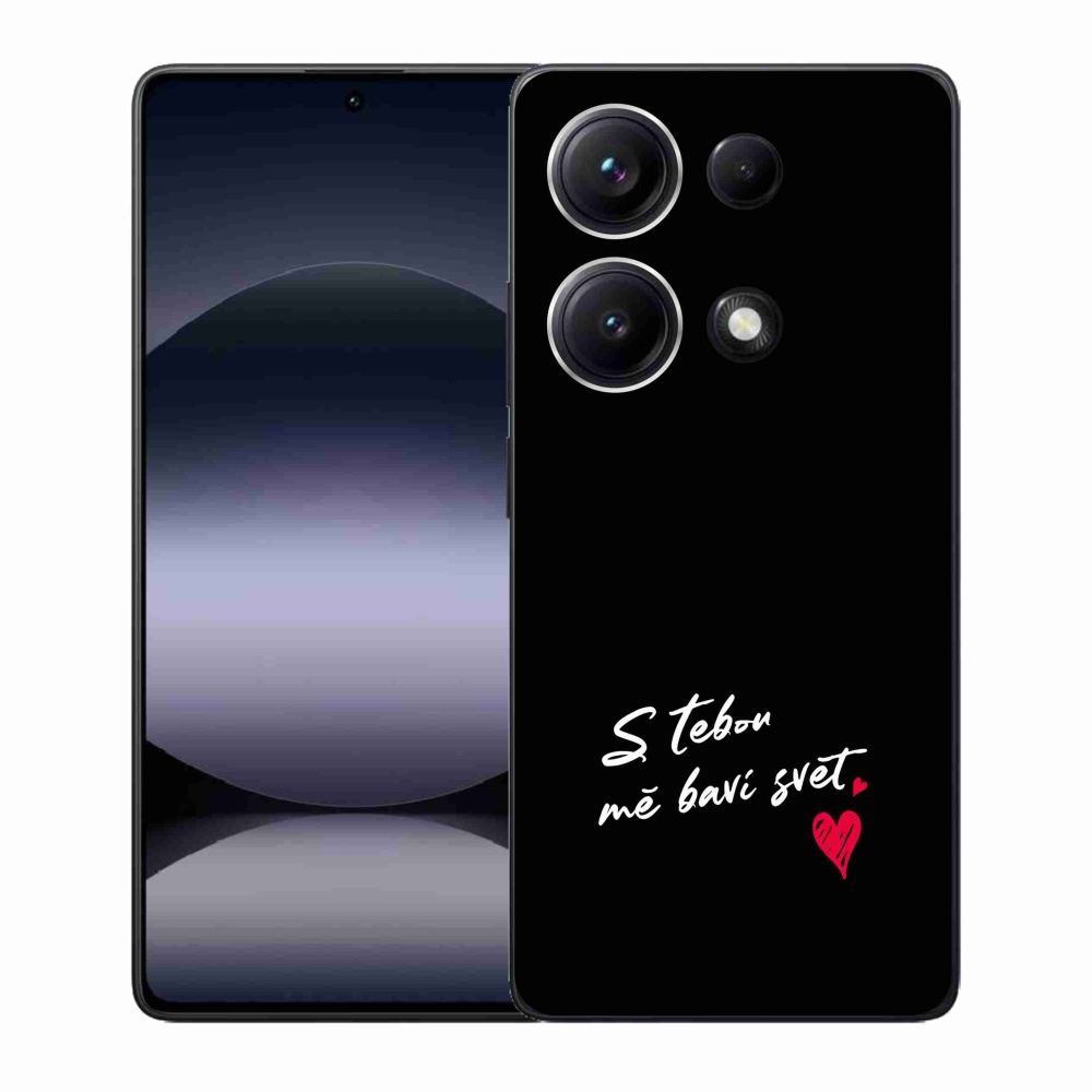 Gél borító mmCase a Xiaomi Redmi Note 14S-hez - szerelem szöveg 1 fekete háttér