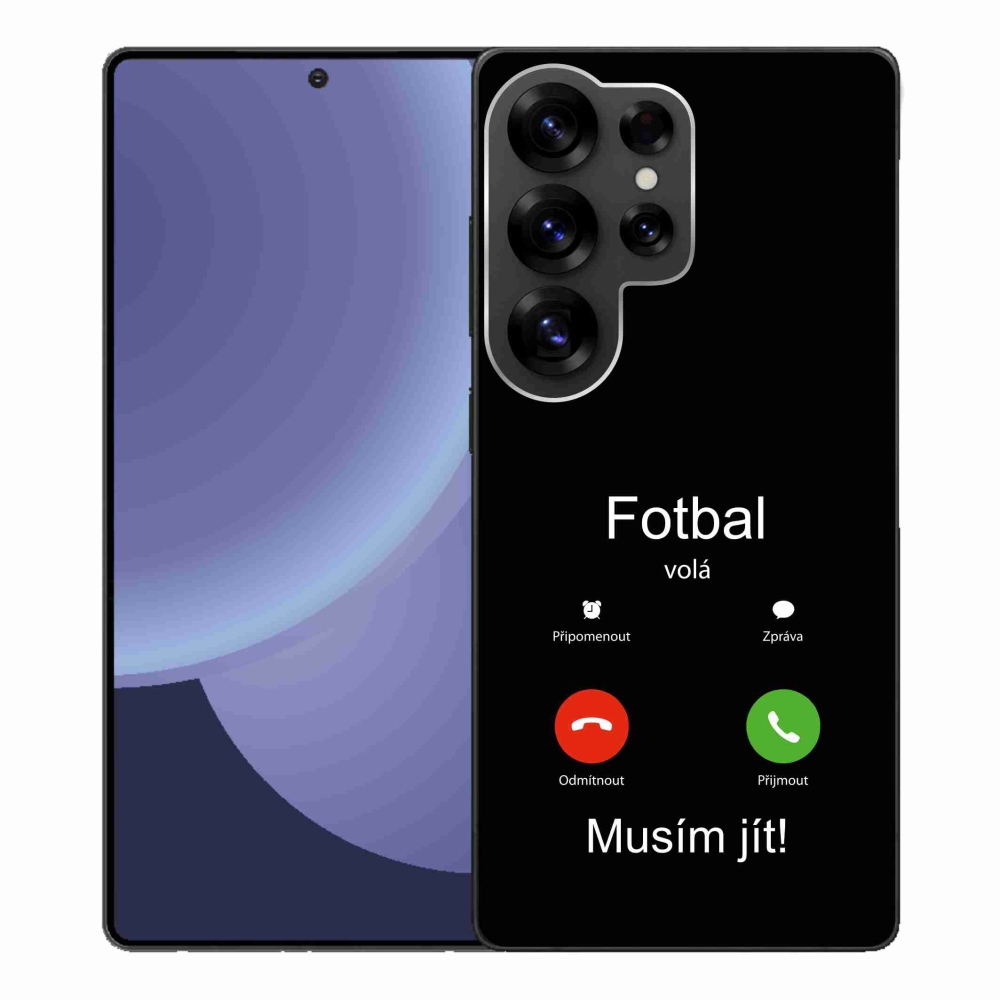 Gél borító mmCase Samsung Galaxy S25 Ultra - futball hívások fekete háttérrel