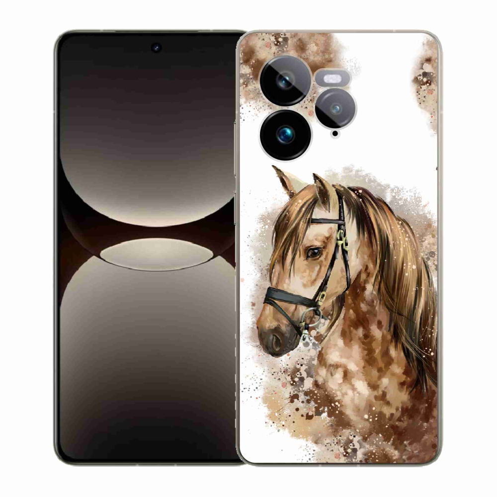 Gél borítás mmCase a Realme GT 7 Pro 5G számára - barna rajzfilm ló
