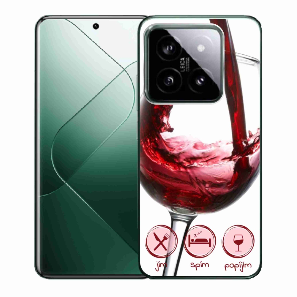 Gél tok mmCase a Xiaomi 14-hez - borospohár piros