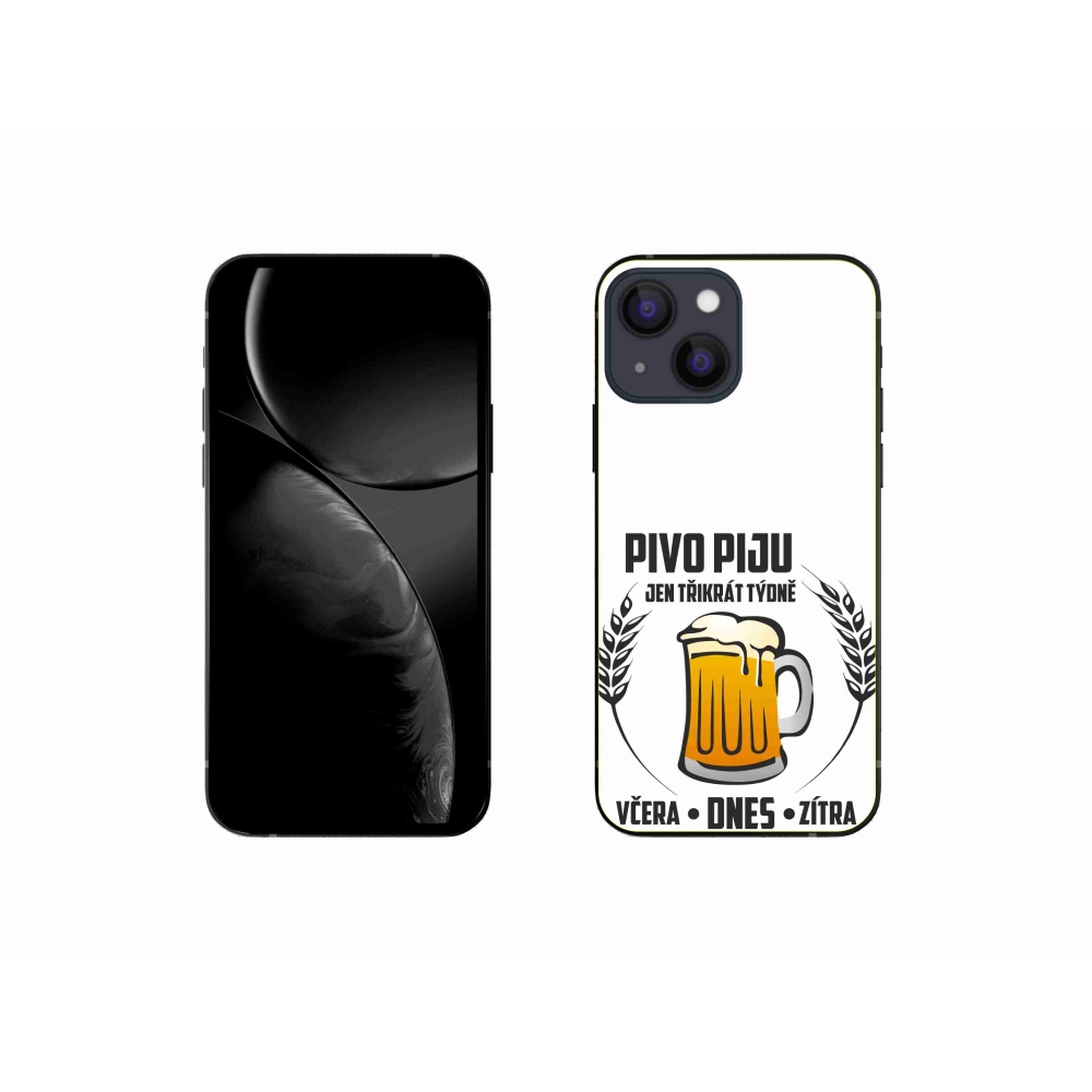 Gél borítás mmCase iPhone 13 mini 5.4 - sör motívum fehér háttérrel