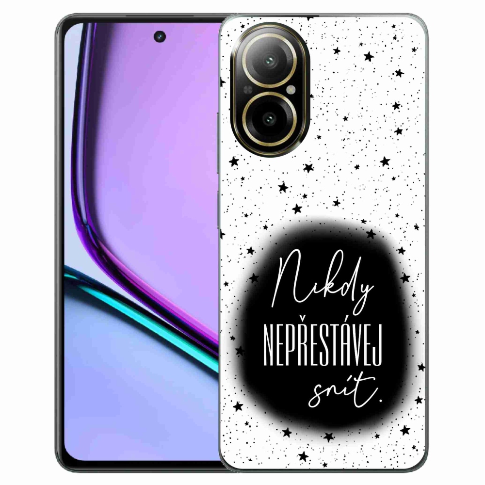 Zselés borító mmCase a Realme C67 készülékhez - idézet 1 fekete-fehér háttérrel