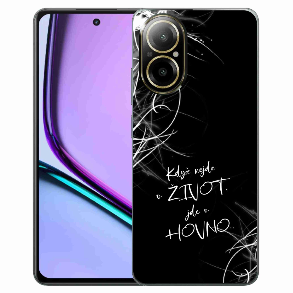 Gél borító mmCase a Realme C67 készülékhez - vicces szöveg 16 fekete háttér