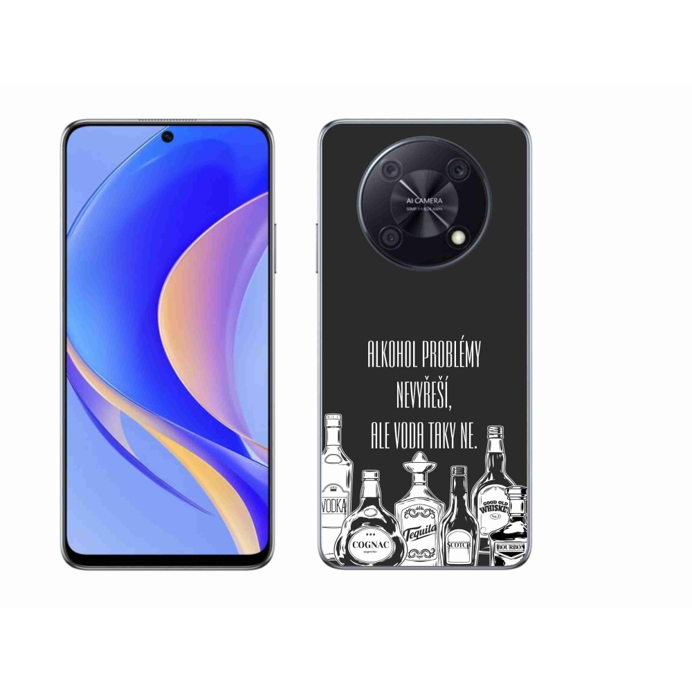 Gél borító mmCase a Huawei Nova Y90-hez - vicces szöveg fekete háttérrel