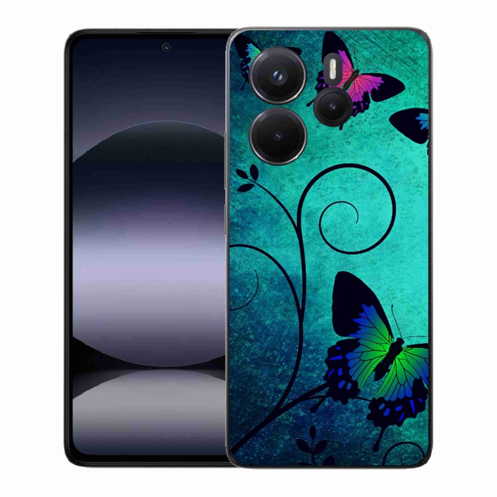 Gél borítás mmCase a Xiaomi Redmi Note 14-hez - színes pillangók