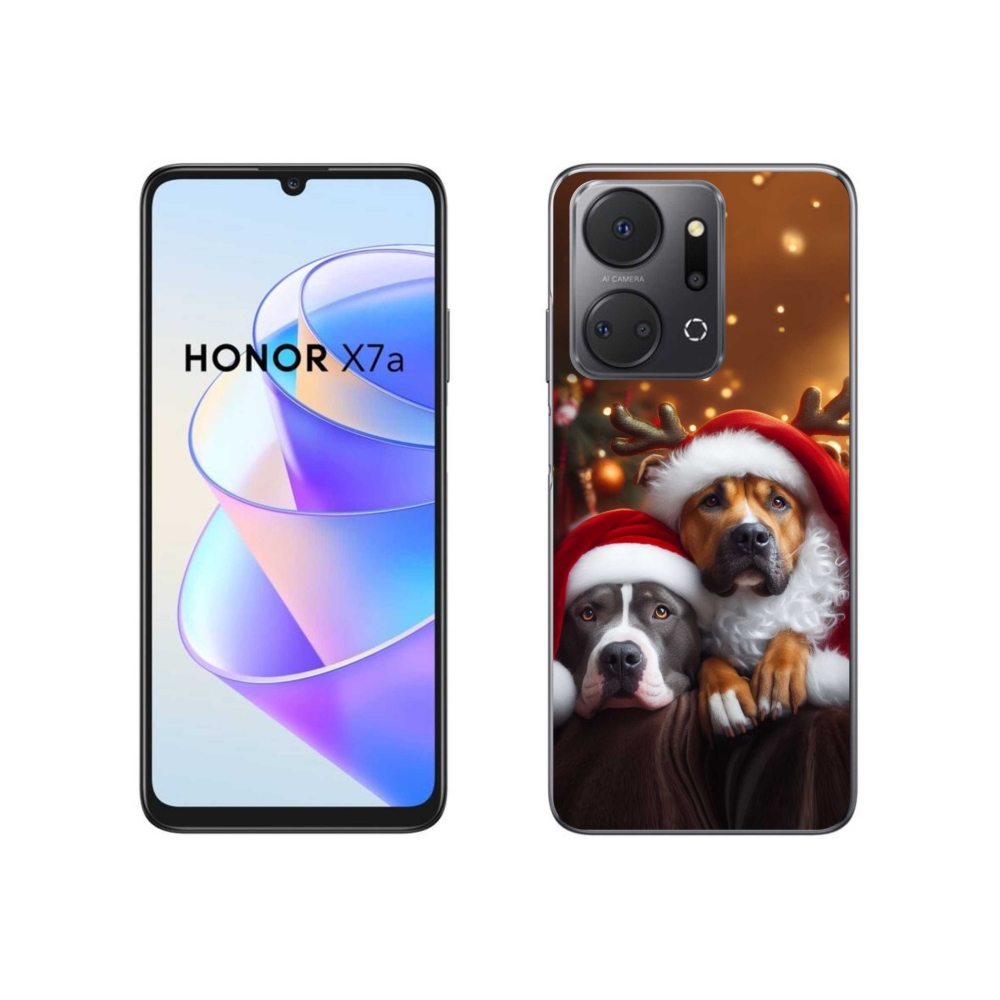 Gél borító mmCase a Honor X7a számára - Karácsonyi kutyák