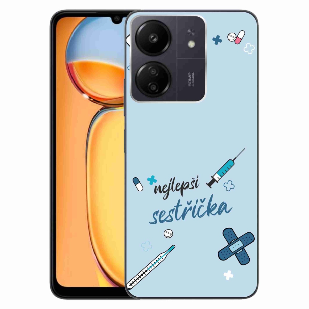 Gél borító mmCase a Xiaomi Poco C65/Redmi 13C - legjobb kishúg kék háttérrel