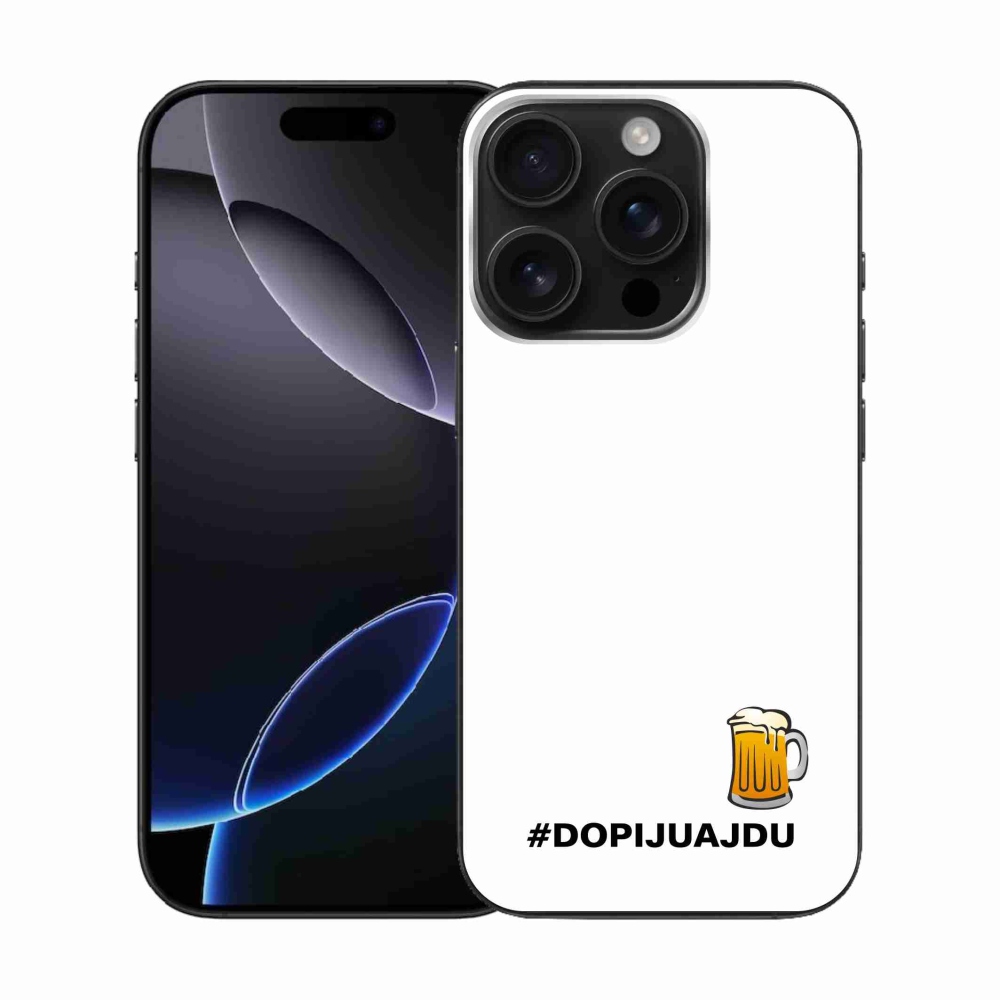 Gél borítás mmCase iPhone 16 Pro készülékhez - sör motívum 1 fehér háttér