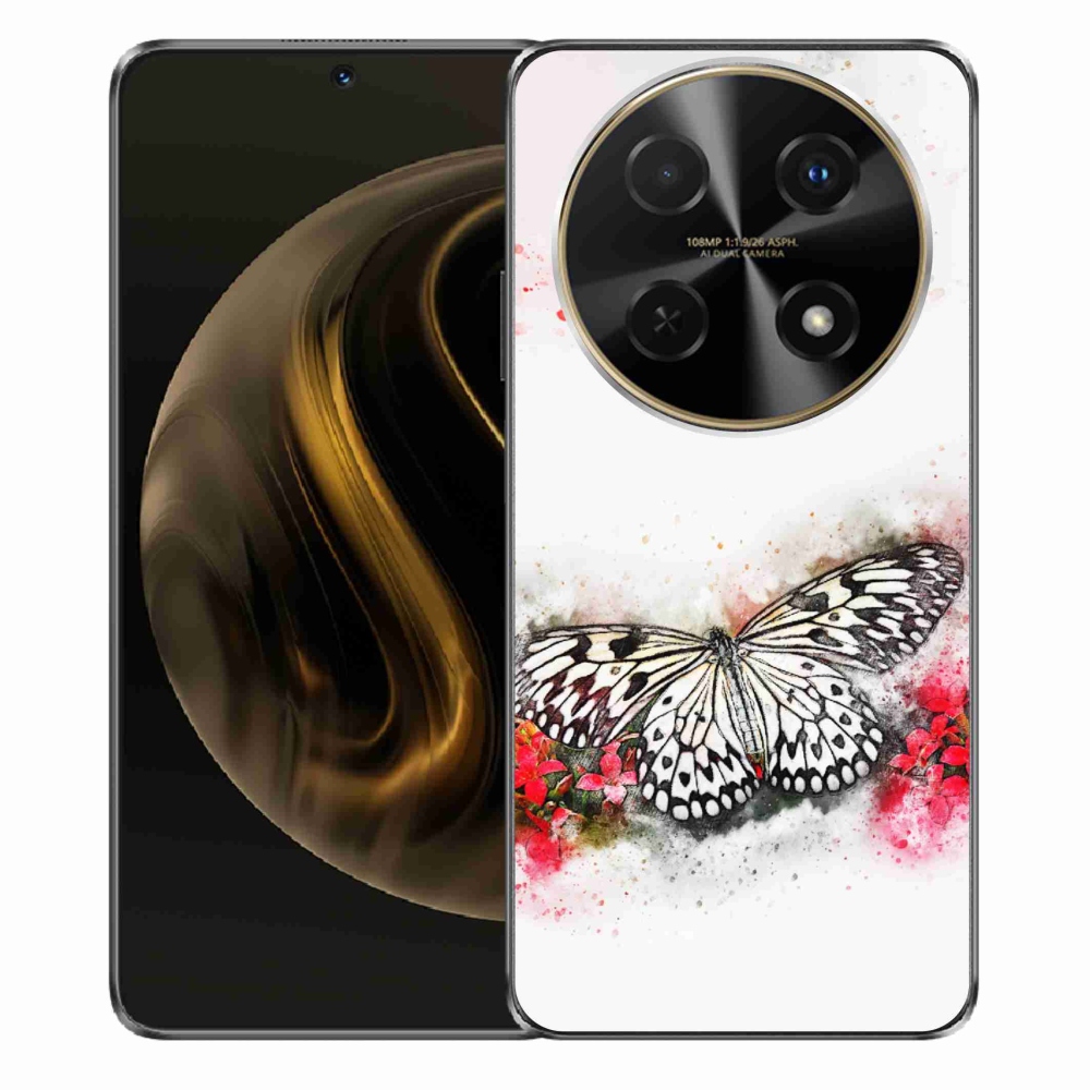 Gél borítás mmCase a Huawei Nova 12i készülékhez - fekete-fehér pillangó