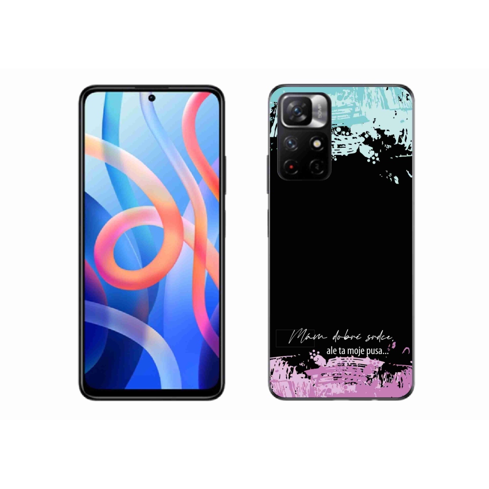 Gél borító mmCase a Xiaomi Redmi Note 11S 5G-hez - vicces szöveg 3 fekete háttérrel