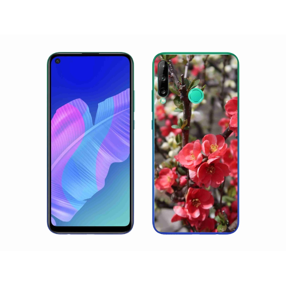 Gél borító mmCase a Huawei P40 Lite E számára - piros virágok