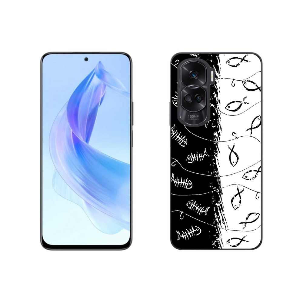 Zselés borítás mmCase a Honor 90 Lite készülékhez - csontvázak és halak