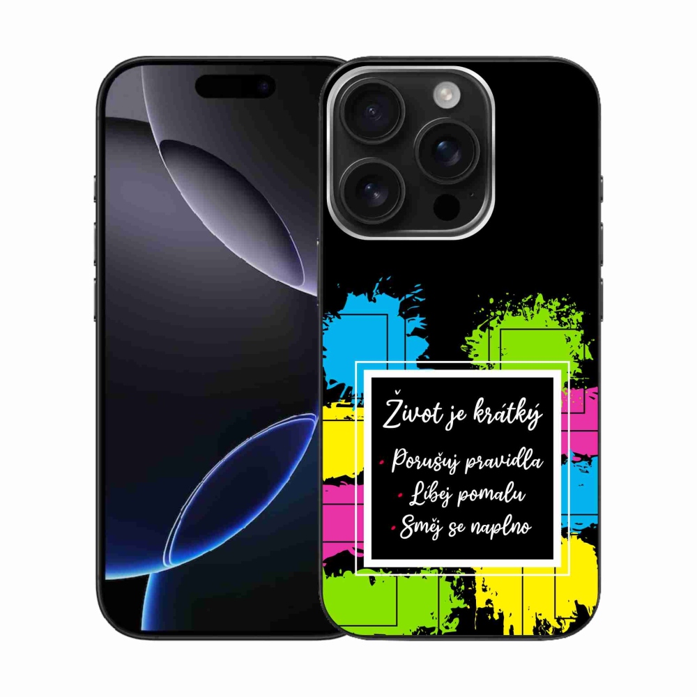 Gél borítás mmCase iPhone 16 Pro készülékhez - Idézet 5 fekete háttér