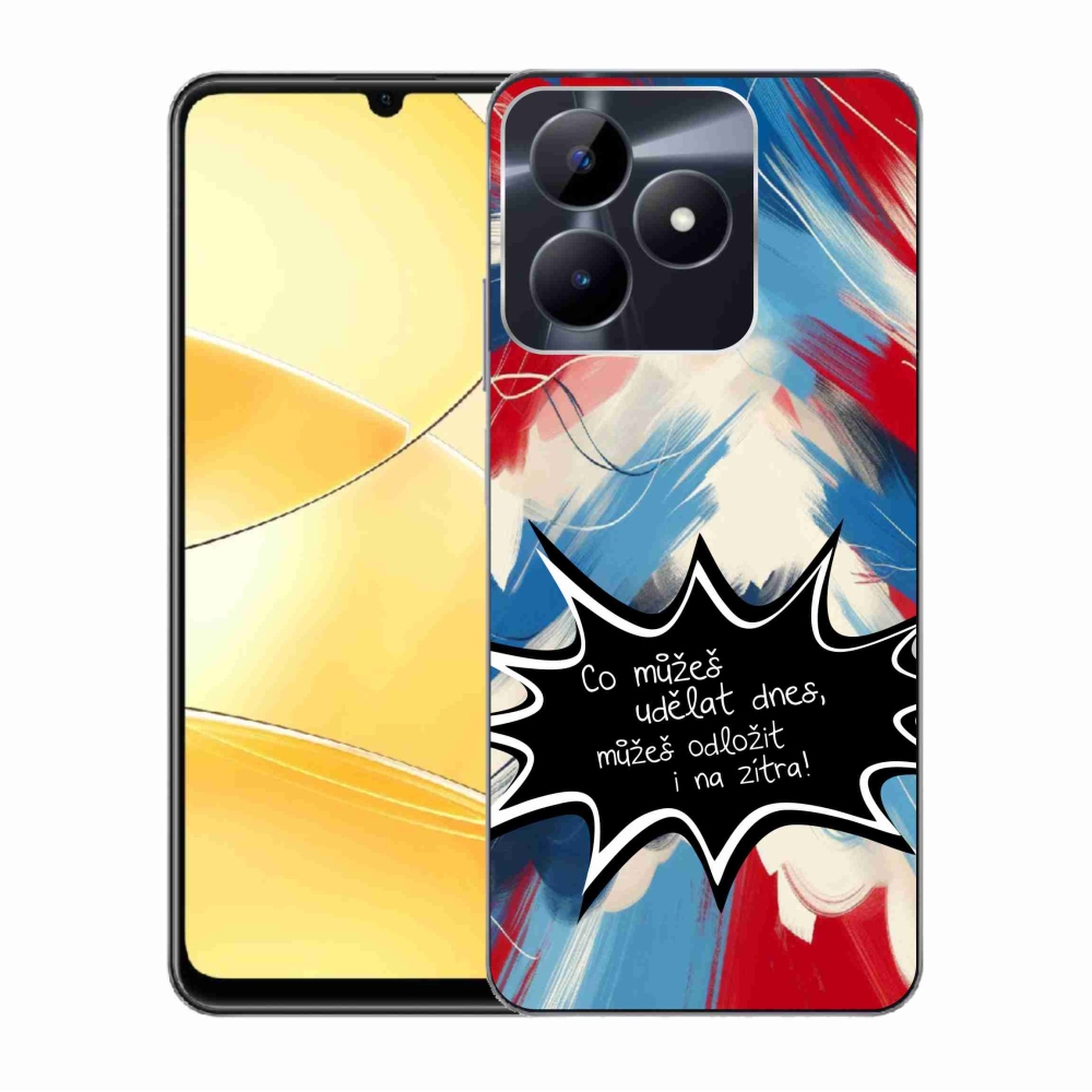 Gél borító mmCase a Realme C51/C53 készülékhez - vicces szöveg 9 fekete háttér