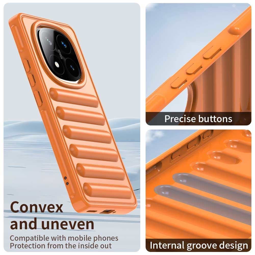 Csíkos tartós borító Xiaomi Redmi Note 14 Pro+ 5G - narancssárga