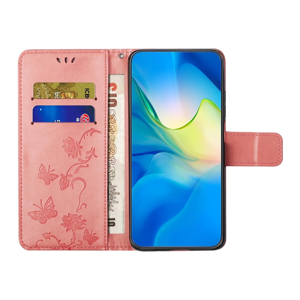 Virágos könyvtáska Samsung Galaxy S25 FE készülékhez - rózsaszín