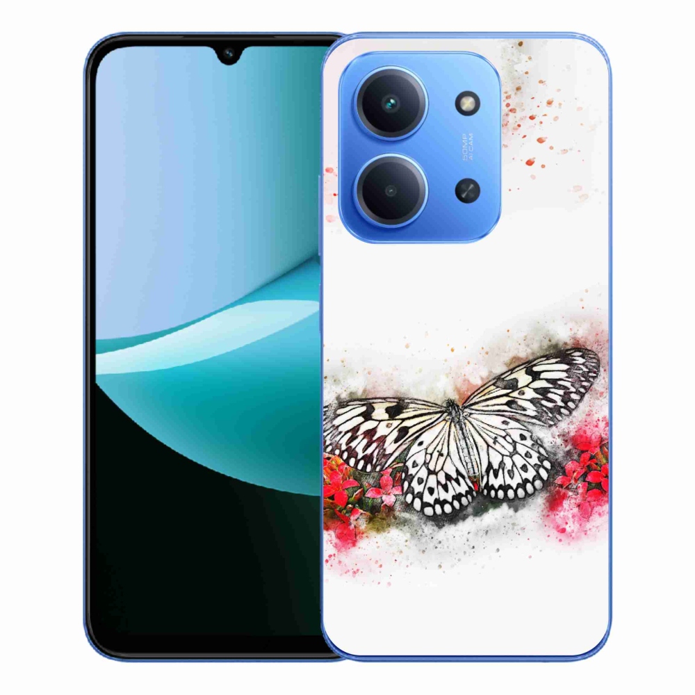 Gél borítás mmCase a Xiaomi Redmi 15C 4G/5G (173mm) - fekete-fehér pillangóhoz