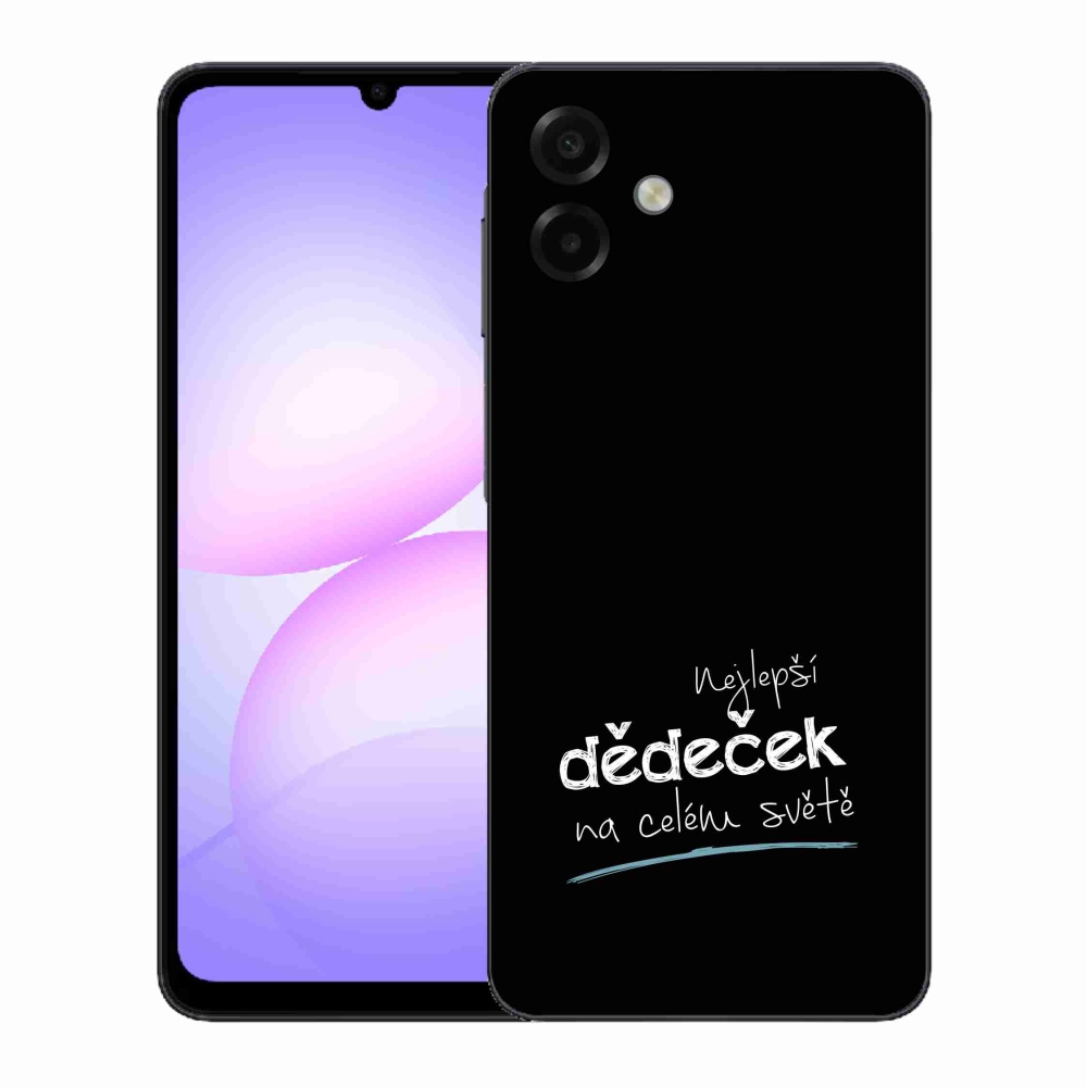 Gél borító mmCase Samsung Galaxy A07 4G - a legjobb nagypapa 3 fekete háttérrel