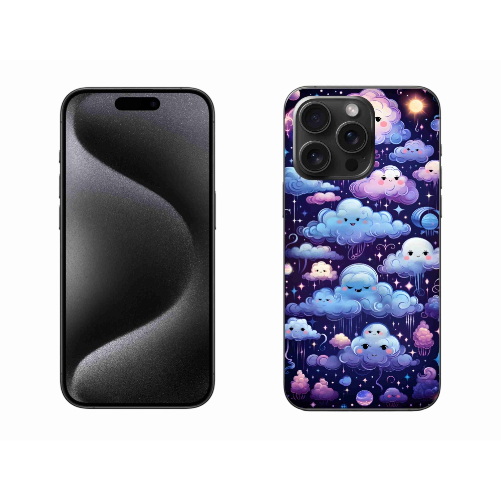 Gél védőburkolat mmCase iPhone 15 Pro Max készülékhez - felhők