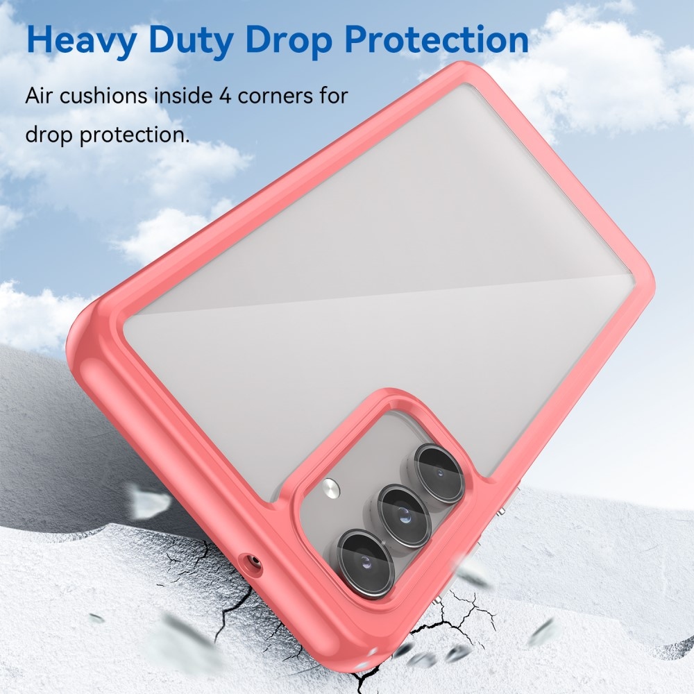 Gél tok kemény hátlappal Samsung Galaxy M55 5G készülékhez - piros