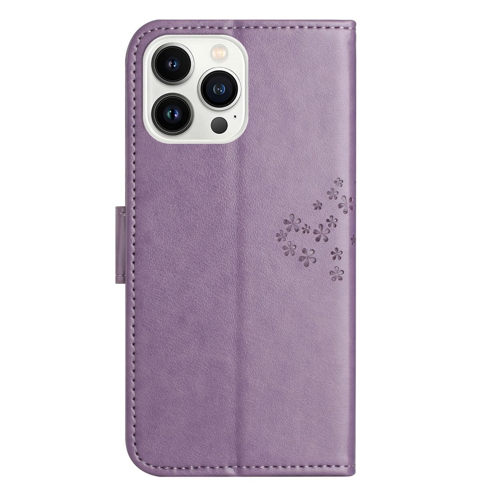 Fa könyv tok iPhone 15 Pro Max készülékhez - világos lila