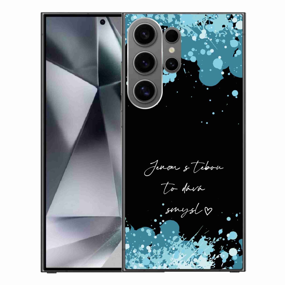 Gél borító mmCase Samsung Galaxy S24 Ultra - szerelmes szöveg fekete háttérrel