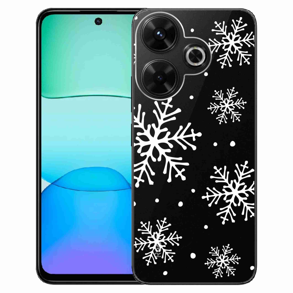 Gél borítás mmCase a Xiaomi Redmi 13 4G/Poco M6 4G készülékhez - fehér pelyhek átlátszó háttéren