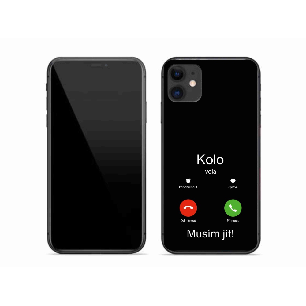 Gél borítás mmCase iPhone 11 készülékhez - kerek hívások fekete háttérrel