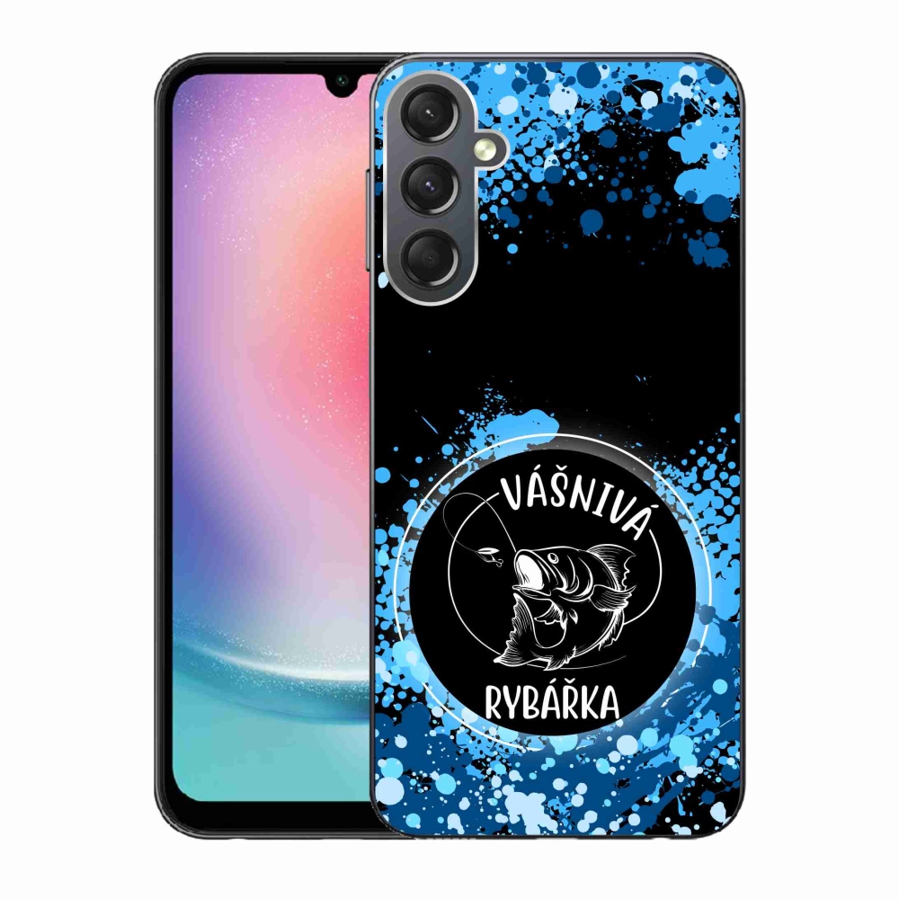 Gél borítás mmCase Samsung Galaxy A24 készülékhez - szenvedélyes halásznő fekete háttérrel