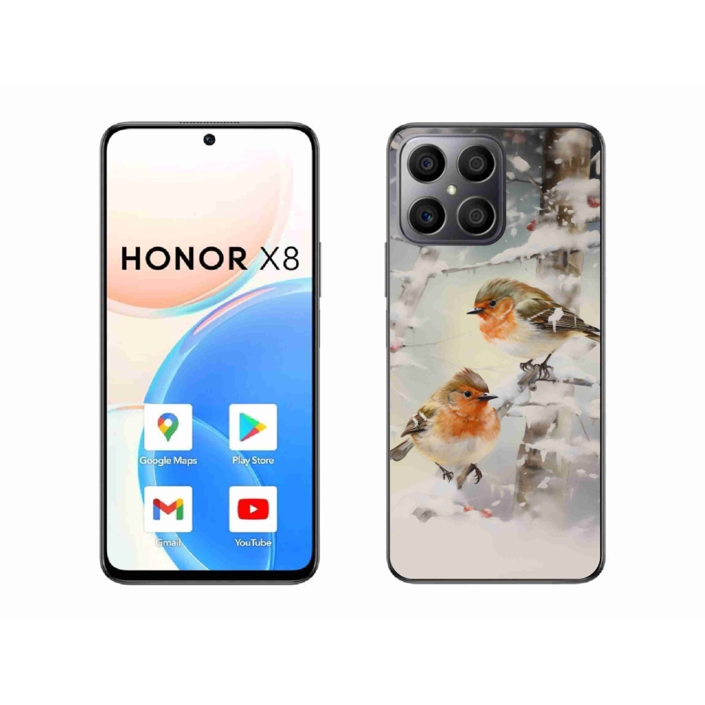 Zselés borítás mmCase a Honor X8-hoz - madarak télen