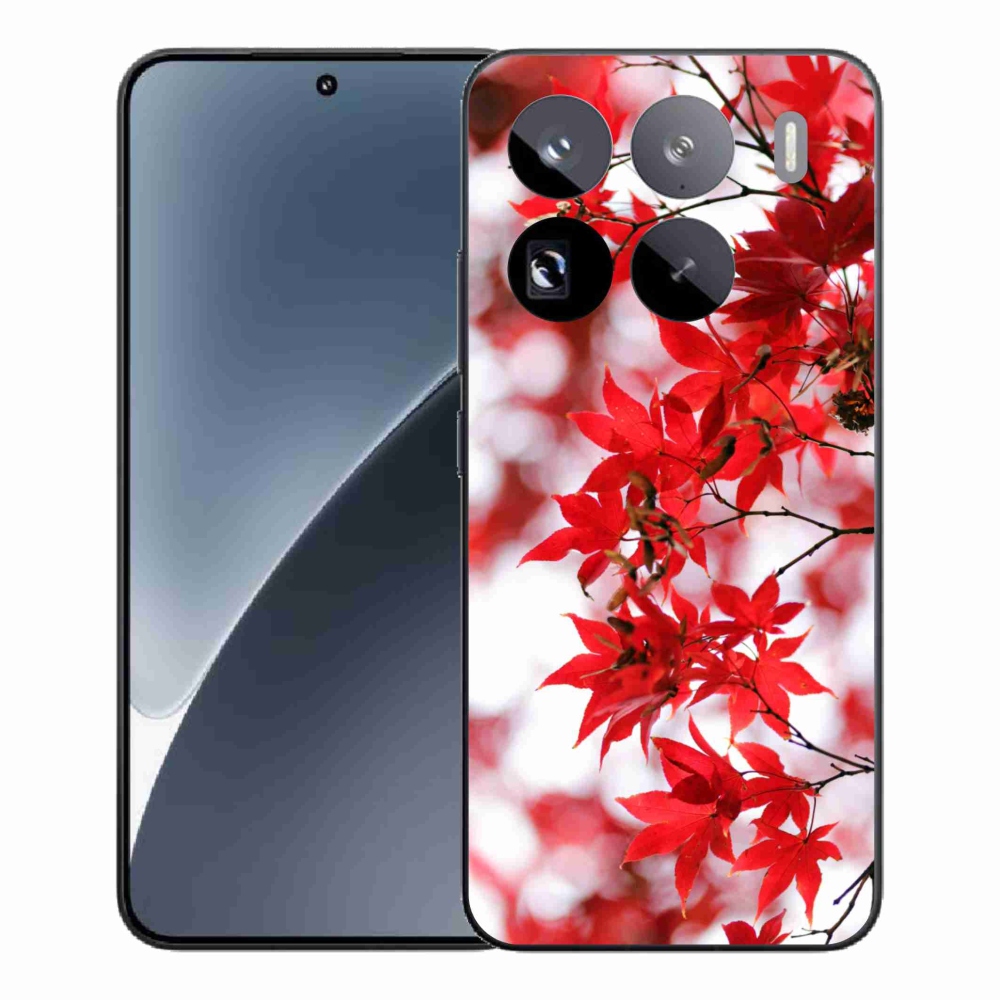 Gél borítás mmCase a Xiaomi 15 Pro-hoz - piros levelek