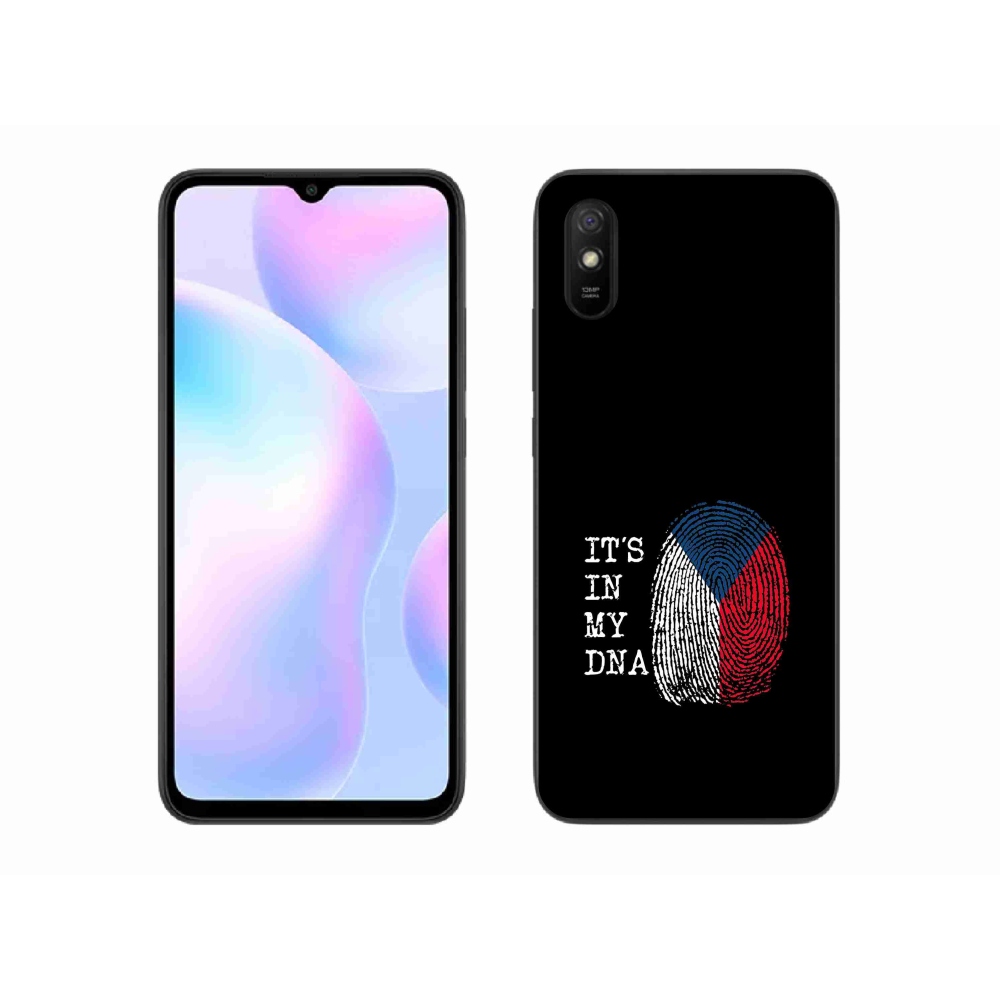Gél borító mmCase a Xiaomi Redmi 9AT - zászló ujjlenyomat fekete háttérrel