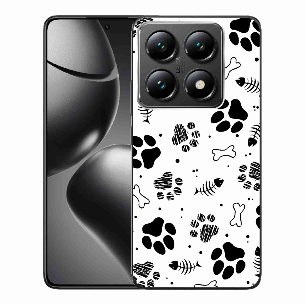 Gél borítás mmCase a Xiaomi 14T Pro számára - kutyamancsok 1