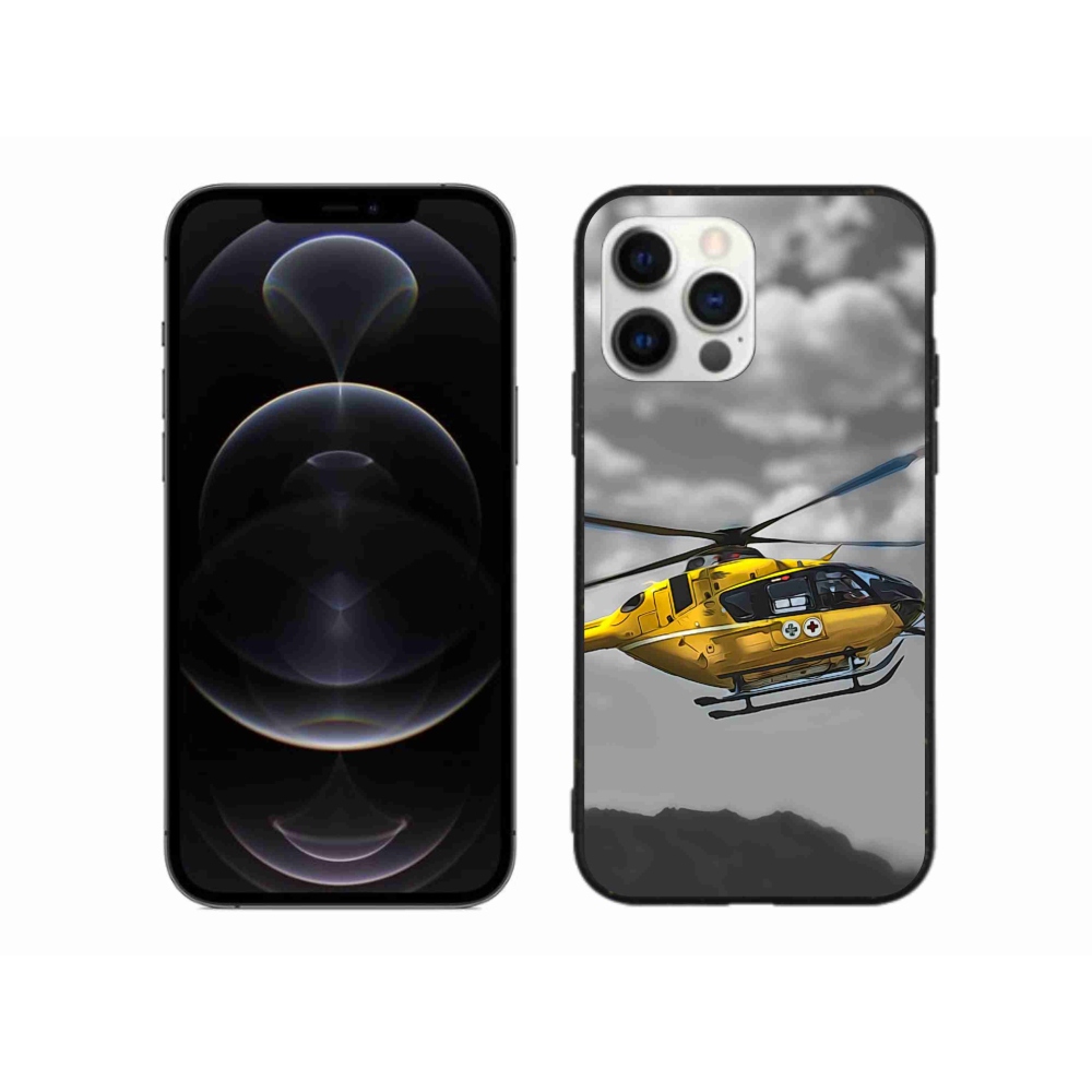 Zselés borítás mmCase iPhone 12 Pro Max készülékhez - sárga helikopter