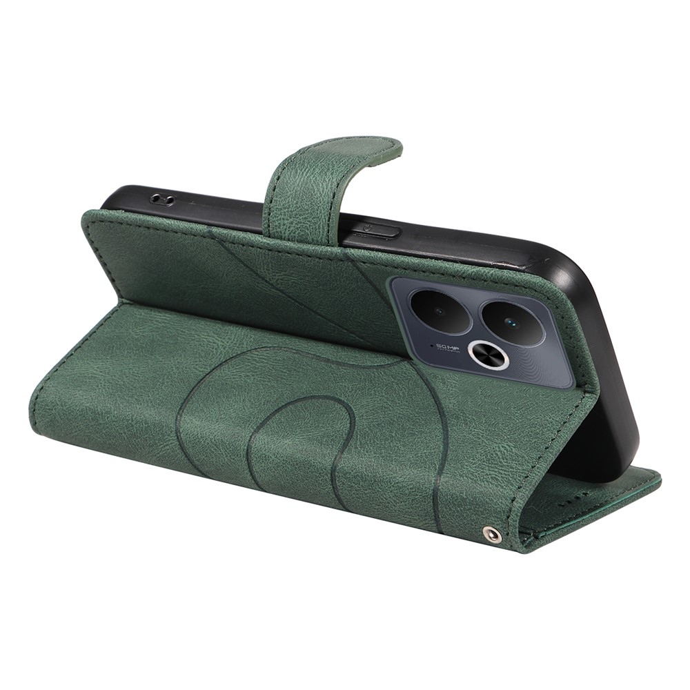 Ívelt könyvtáska a Realme 14 5G/14T 5G készülékhez - zöld