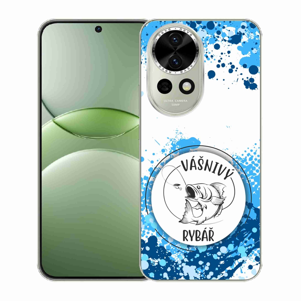 Gél borító mmCase a Huawei Nova 13 5G-n - szenvedélyes halász fehér háttérrel