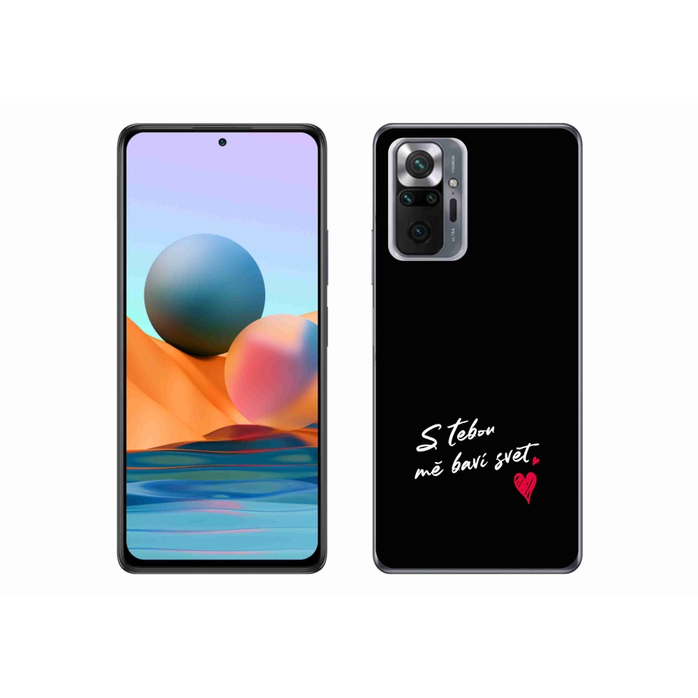 Gél borító mmCase a Xiaomi Redmi Note 10 Pro készülékhez - love text 1 fekete háttér