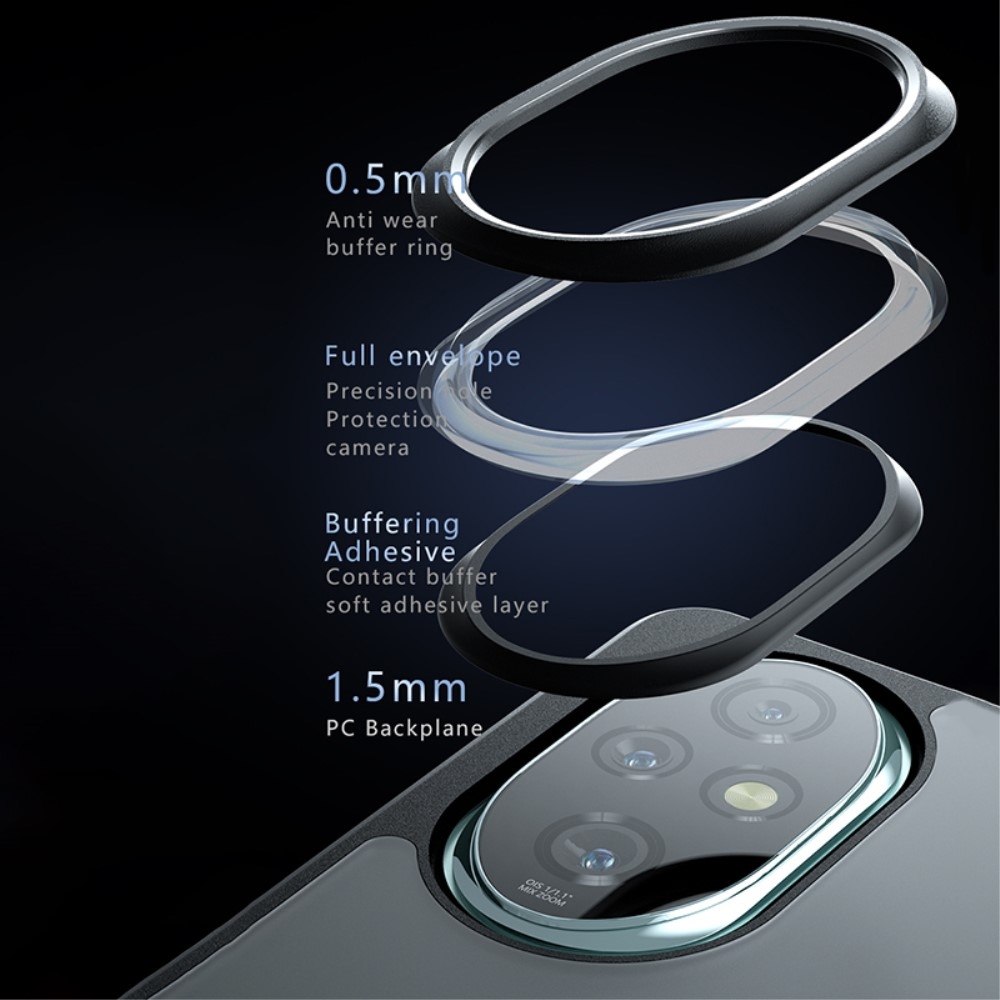 Gél tok fix hátlappal a Honor 200 5G készülékhez - fekete