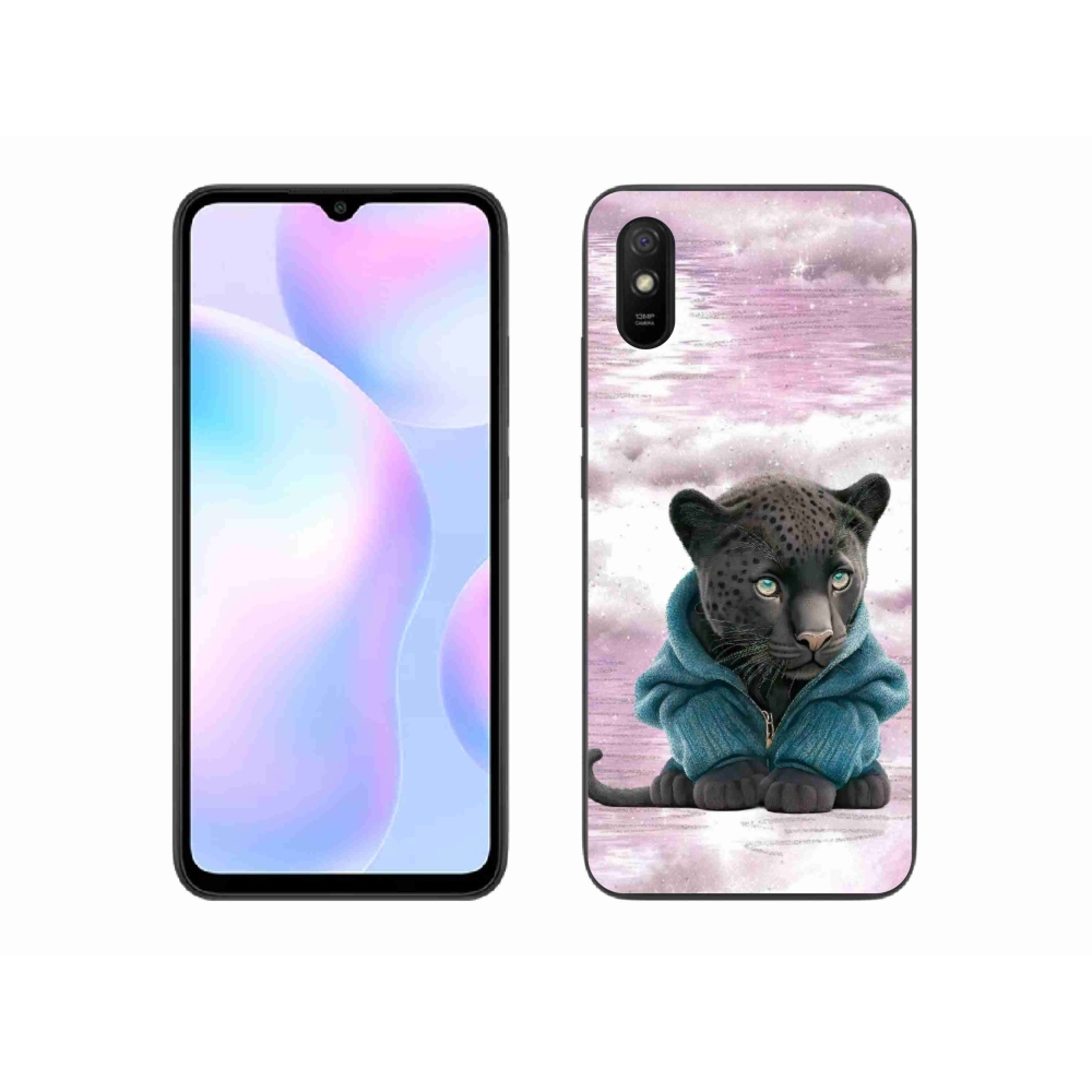 Gél borítás mmCase a Xiaomi Redmi 9A számára - fekete párduc pulóverben