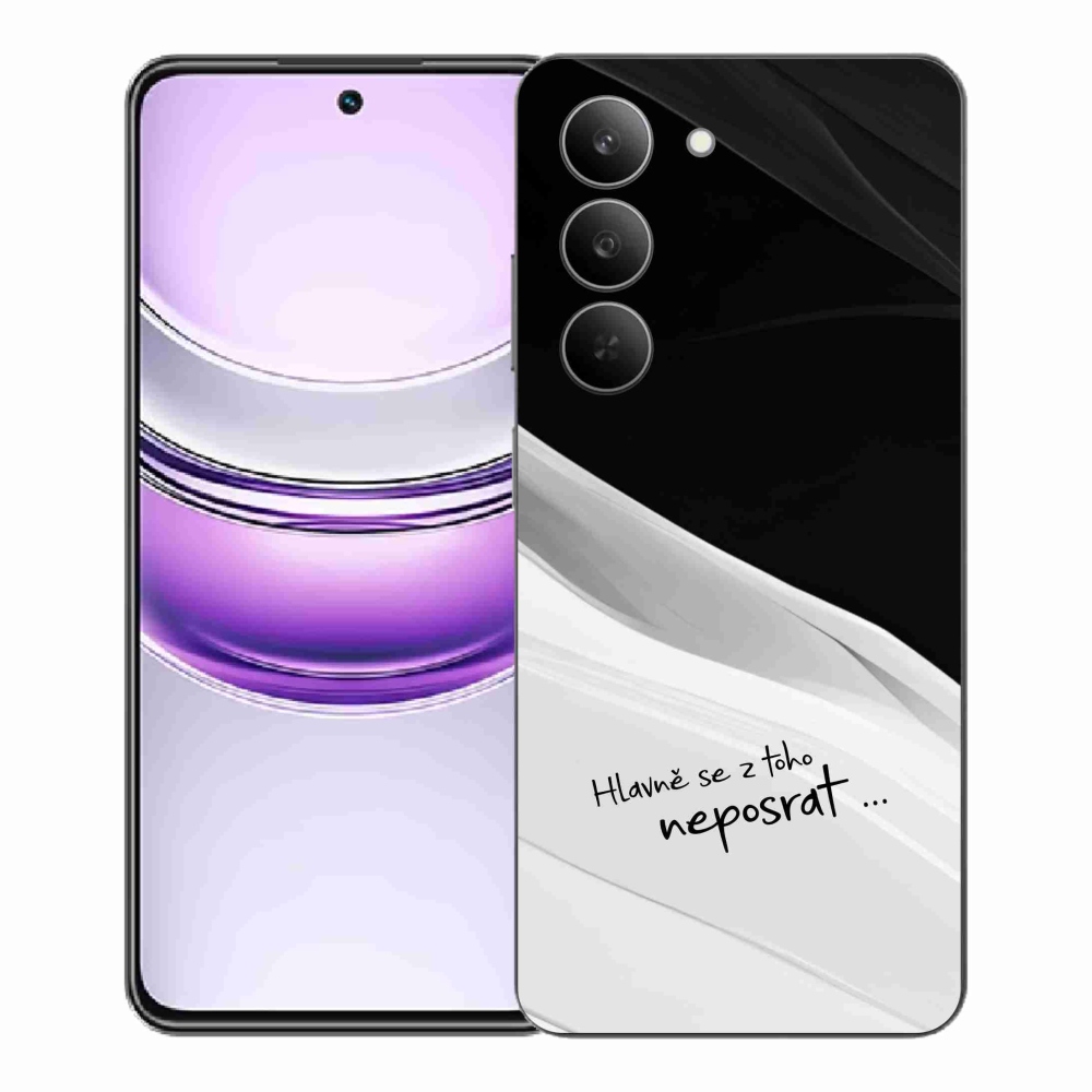 Gél borító mmCase a Realme 14x 5G készülékhez - vicces szöveg 13 fehér és fekete háttérrel