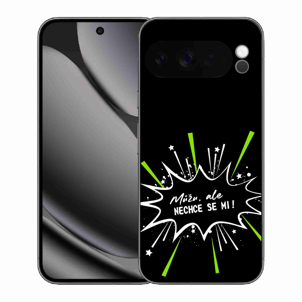 Gél borító mmCase a Google Pixel 10 Pro XL-hez - vicces szöveg 11 fekete háttér