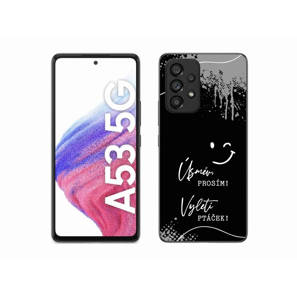 Gél borító mmCase Samsung Galaxy A53 5G - vicces szöveg 4 fekete háttérrel