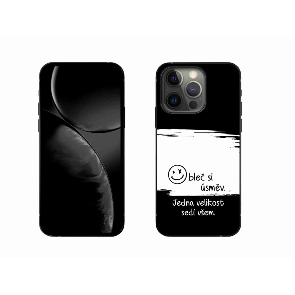 Gél borítás mmCase iPhone 13 Pro 6.1 készülékhez - vicces szöveg 8 fekete-fehér háttérrel